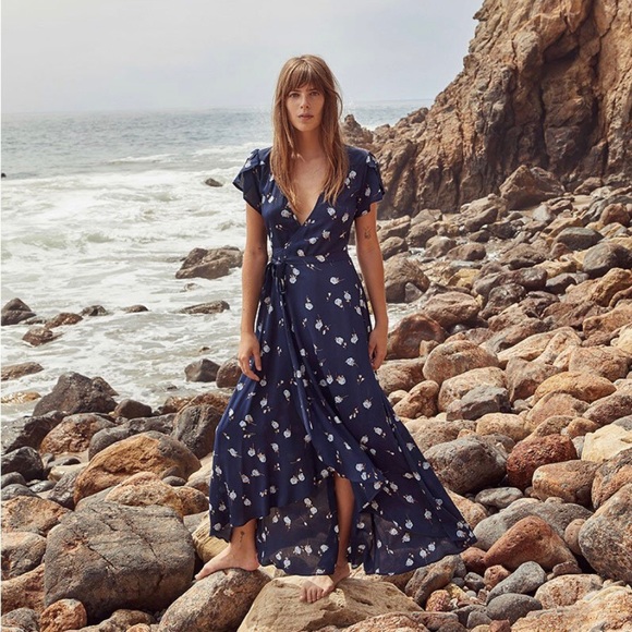 Christy Dawn Dresses & Skirts - Christy Dawn Autumn Midnight Rose Wrap Maxi Dress